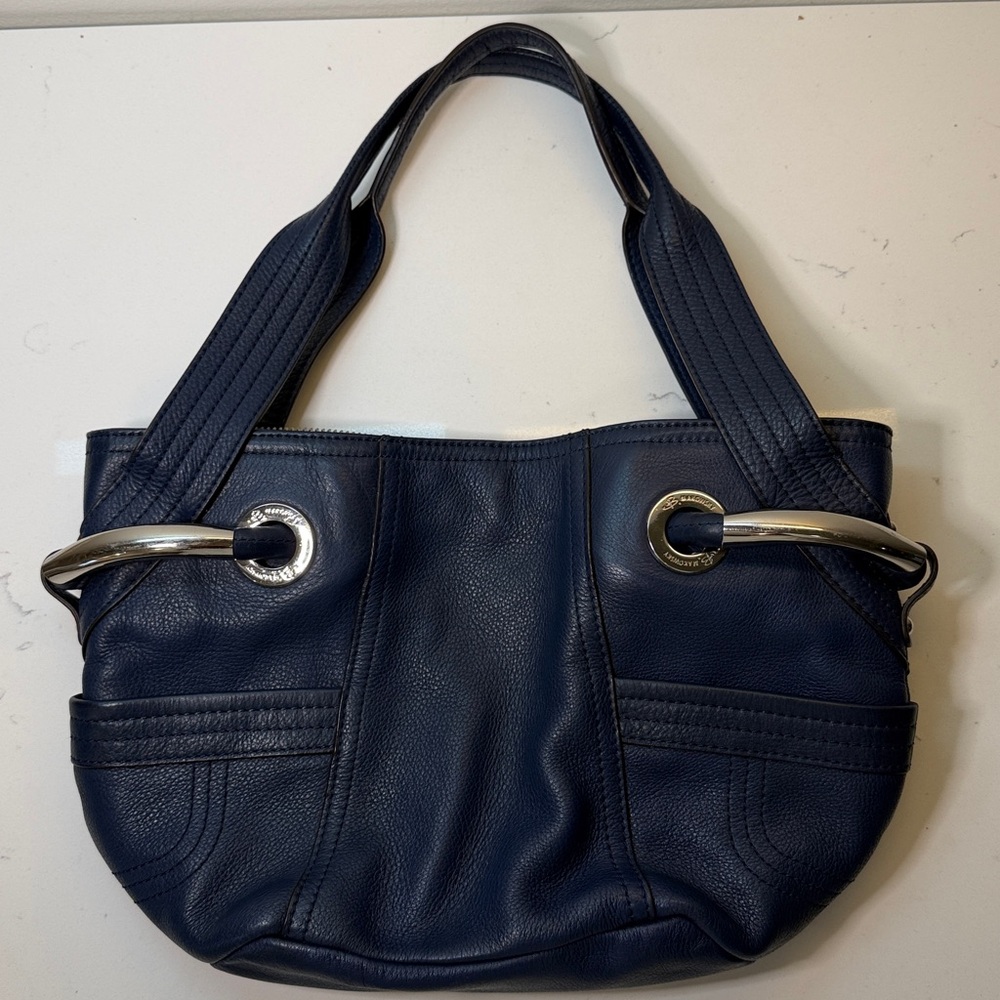 B. MAKOWSKY WOMEN'S FASHION TOTE LEATHER HANDBAG, LAKE BLUE